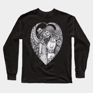 Skeleton lovers couple angel. Long Sleeve T-Shirt